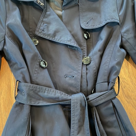 Banana Republic Navy Dark Blue Blazer trenchcoat Jacket with Flare - Picture 3 of 9